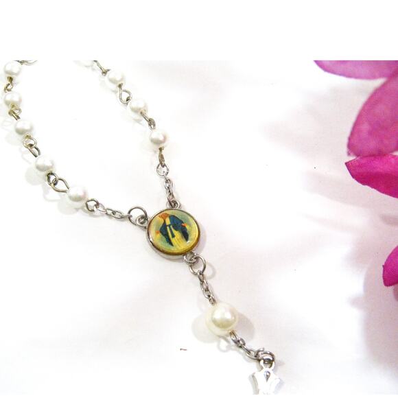 Handmade Car Rearview Mirror Catholic Rosary Christian Religious Prayer Beads - Picture 3 of 4